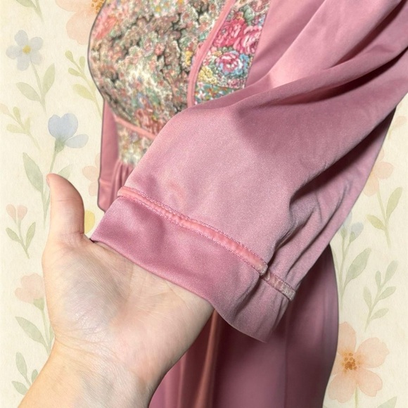 Vintage 70s Young Edwardian Pink Prairie Maxi Dress - Picture 7 of 8